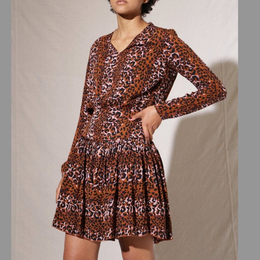 Scotch & Soda Brown and Black Leopard Print Mini Dress